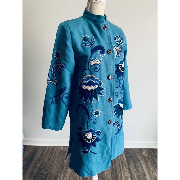 Indigo Moon blue jacket embroidered size XS - Picture 1 of 8
